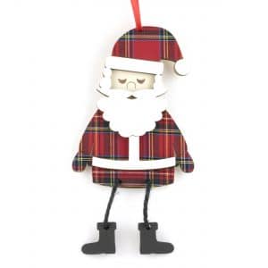 Hanging Santa Wooden Decoration