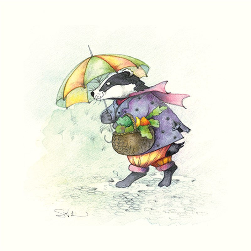 Tumbling Rain Greeting Card