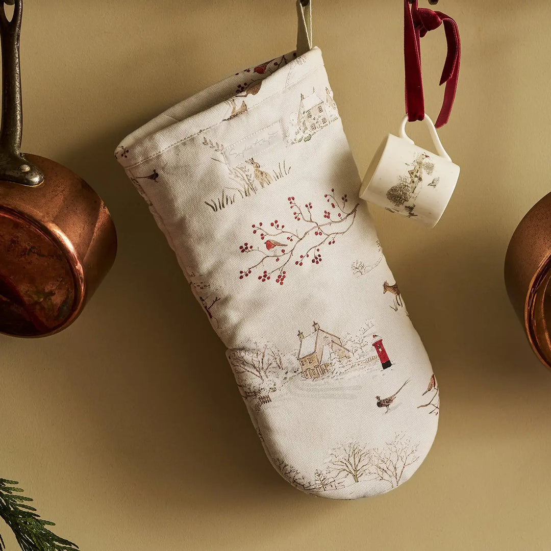 Snowy Village Oven Mitt