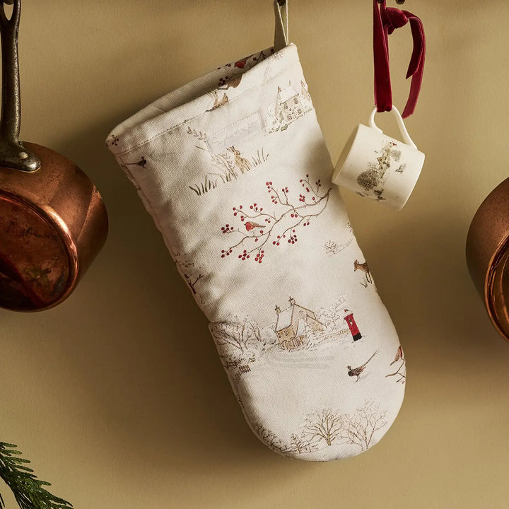 Snowy Village Oven Mitt