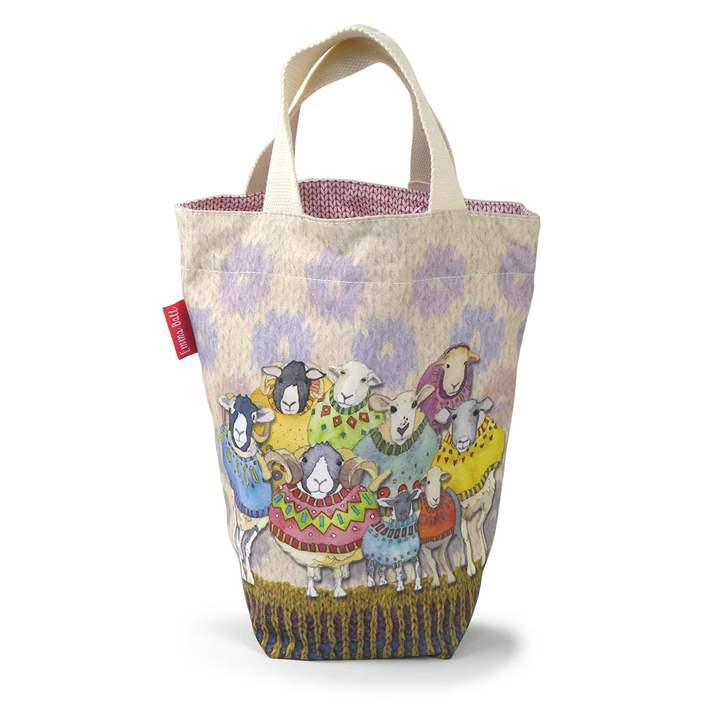 Sheep in Sweaters II (Knit Background) Small Bucket Bag