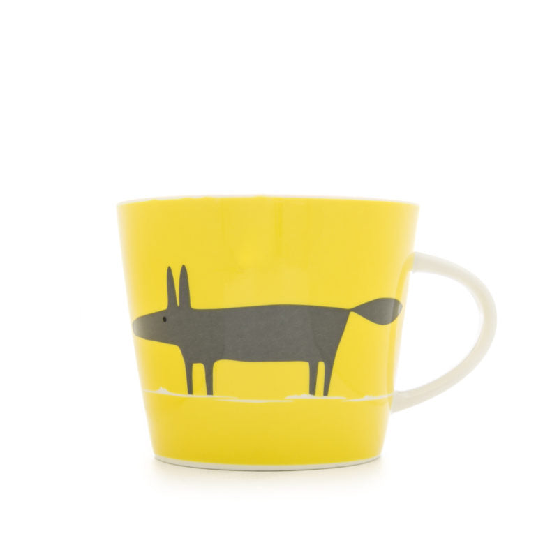 Mr. Fox Mug - Yellow and Charcoal
