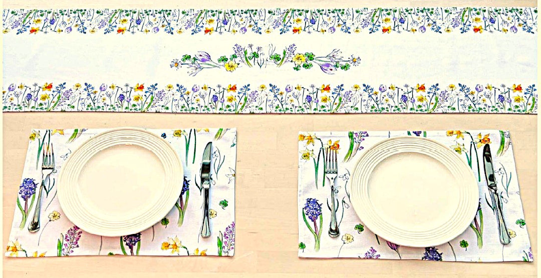 'Spring Floral Border' Table Runner (12x72 in)