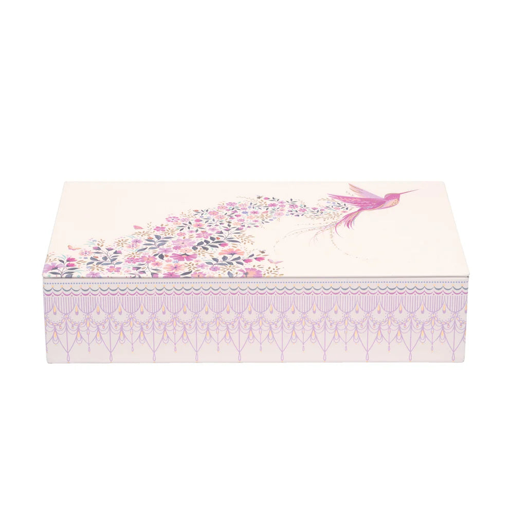 Pink Hummingbird Medium Hinged Tin