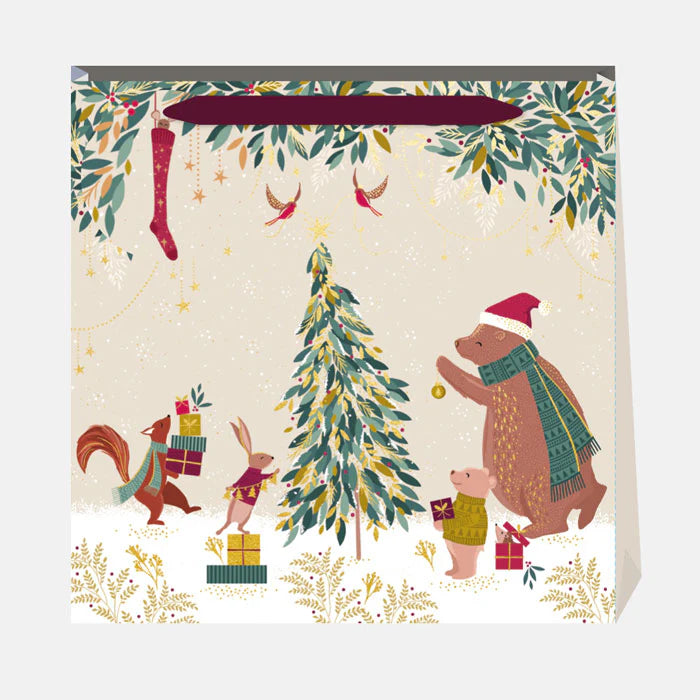 Sara Miller Woodland Tales Bear & Tree Large Gift Bag