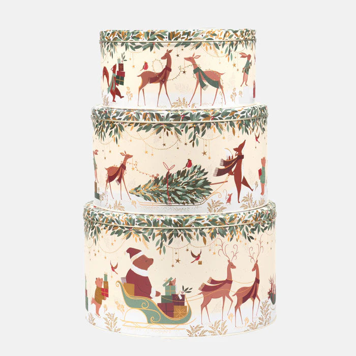 Woodland Tales 'Bear'  Set of 3 Round Cake Tins