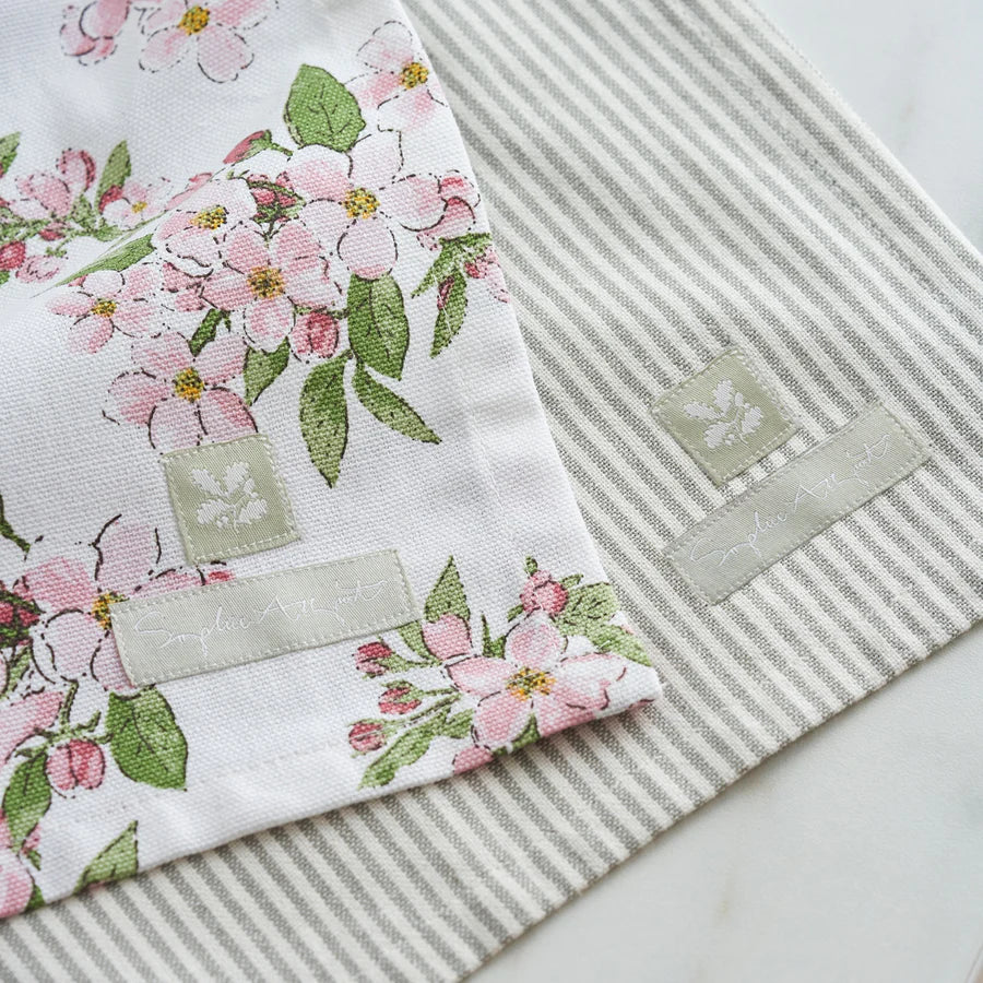 Blossom and Stamford Stripe Set of 2 Tea Towels by Sophie Allport