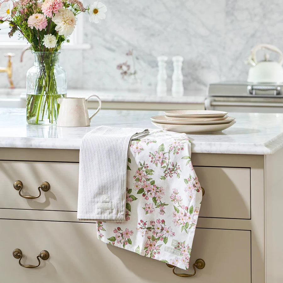 Blossom and Stamford Stripe Set of 2 Tea Towels by Sophie Allport
