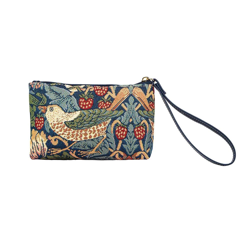 William Morris Strawberry Thief Blue Wristlet