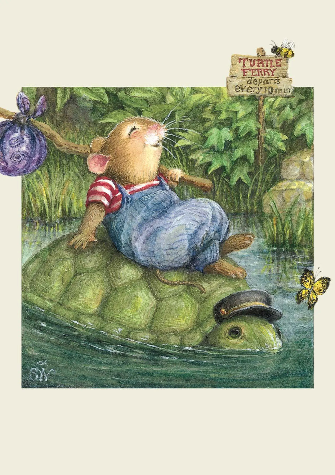 Turtle Ferry Greeting Card
