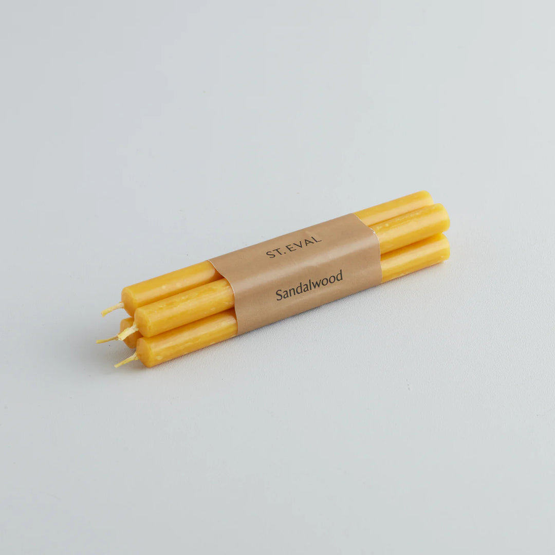 Sandalwood 1/2" x 6" Bundle of 4 Small Candles
