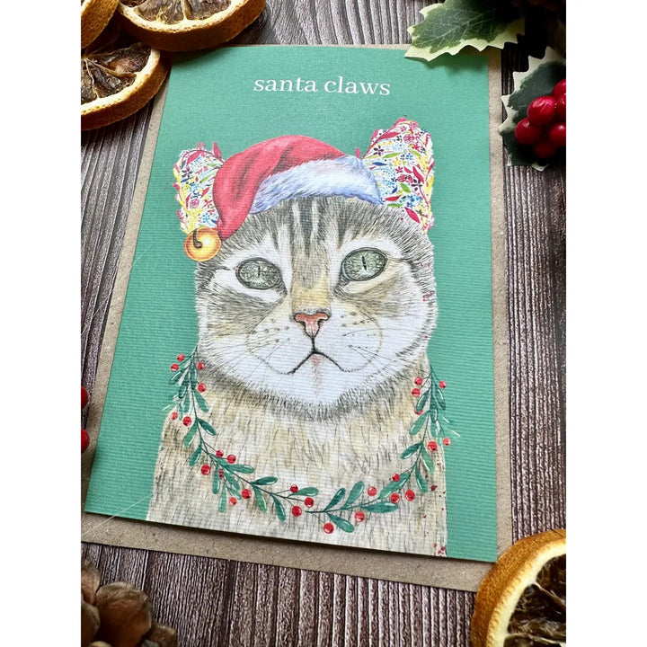 Santa Paws Cat Eco Friendly Art Card