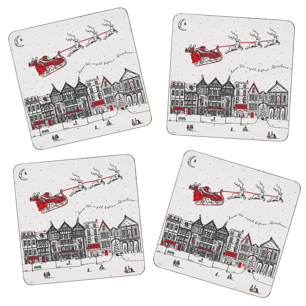 Santa's Sleigh Set of 4 Coasters