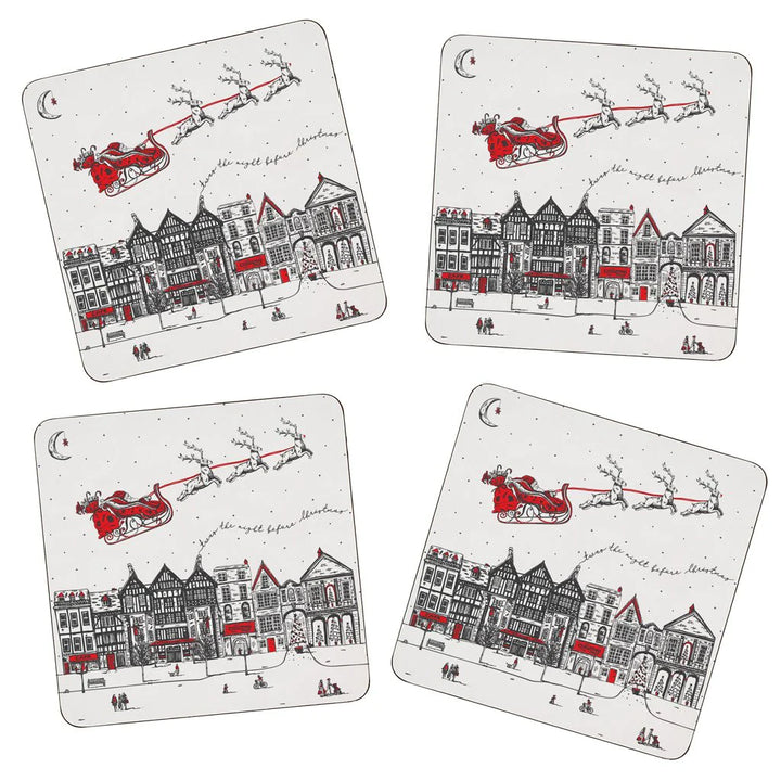 Santa's Sleigh Set of 4 Coasters