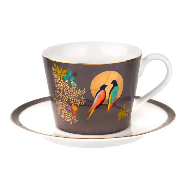Chelsea Collection Tea Cup and Saucer - Dark Grey