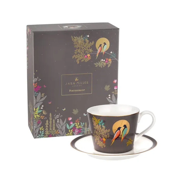 Chelsea Collection Tea Cup and Saucer - Dark Grey