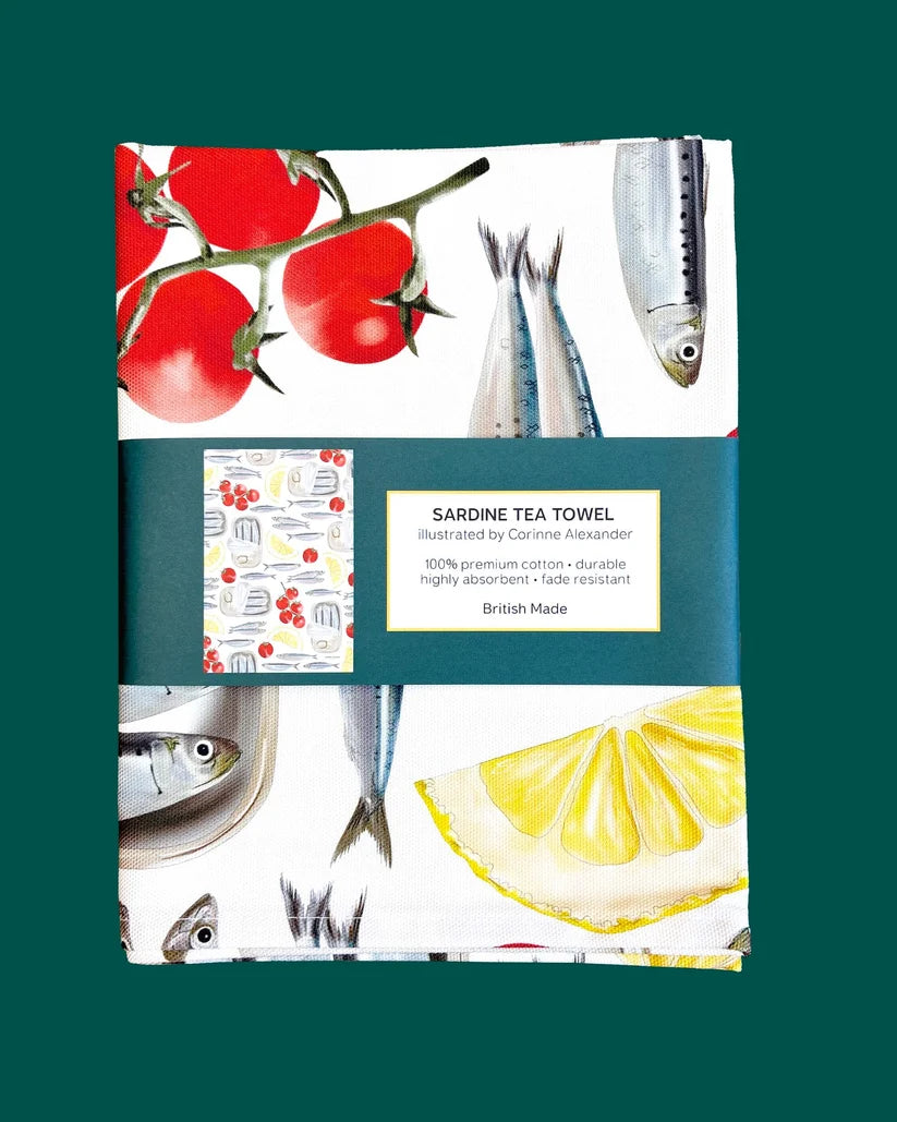 Sardine Tea Towel by Corinne Alexander