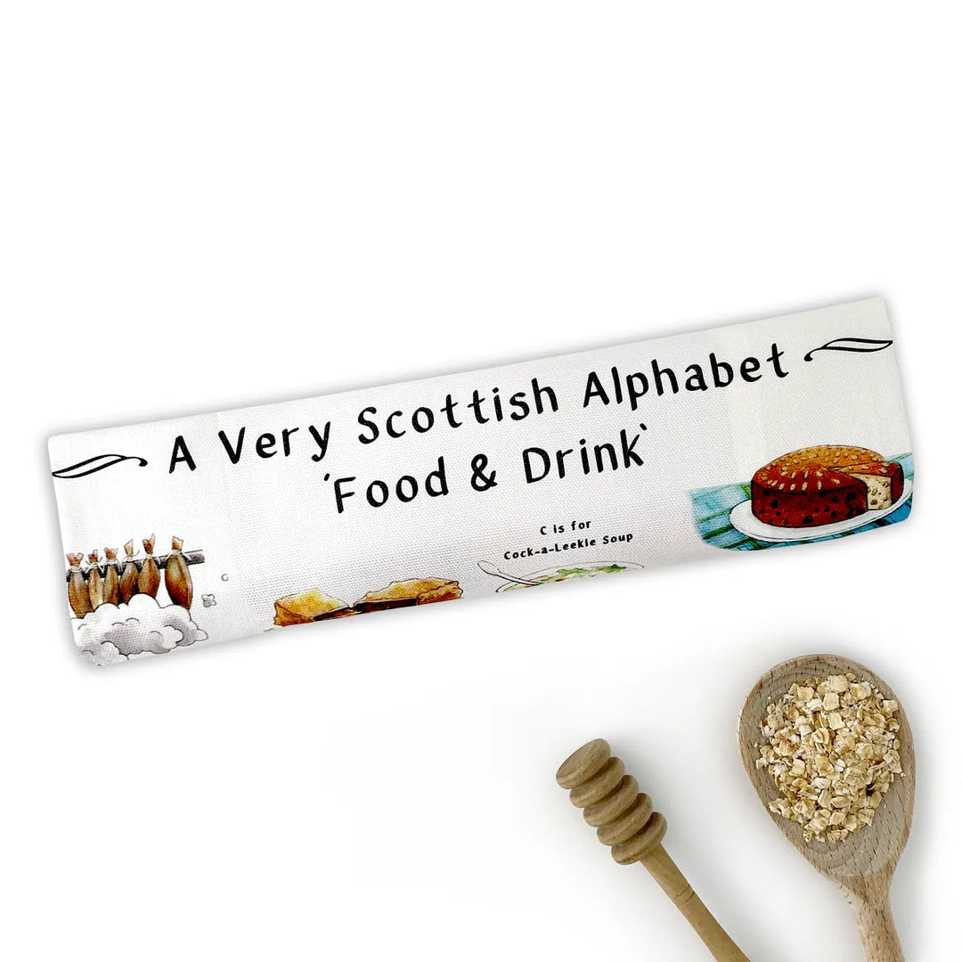 A Very Scottish Alphabet Food & Drink Tea Towel