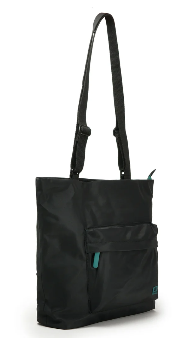 Trafalgar Tote B All Black Teal Capsule Recycled Cavas Tote- Medium