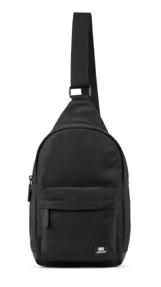 Willesdon B All Black Recycled Nylon Crossbody Bag- Large