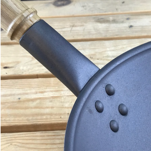 13 inch Spun Iron Wok with Wooden Handle