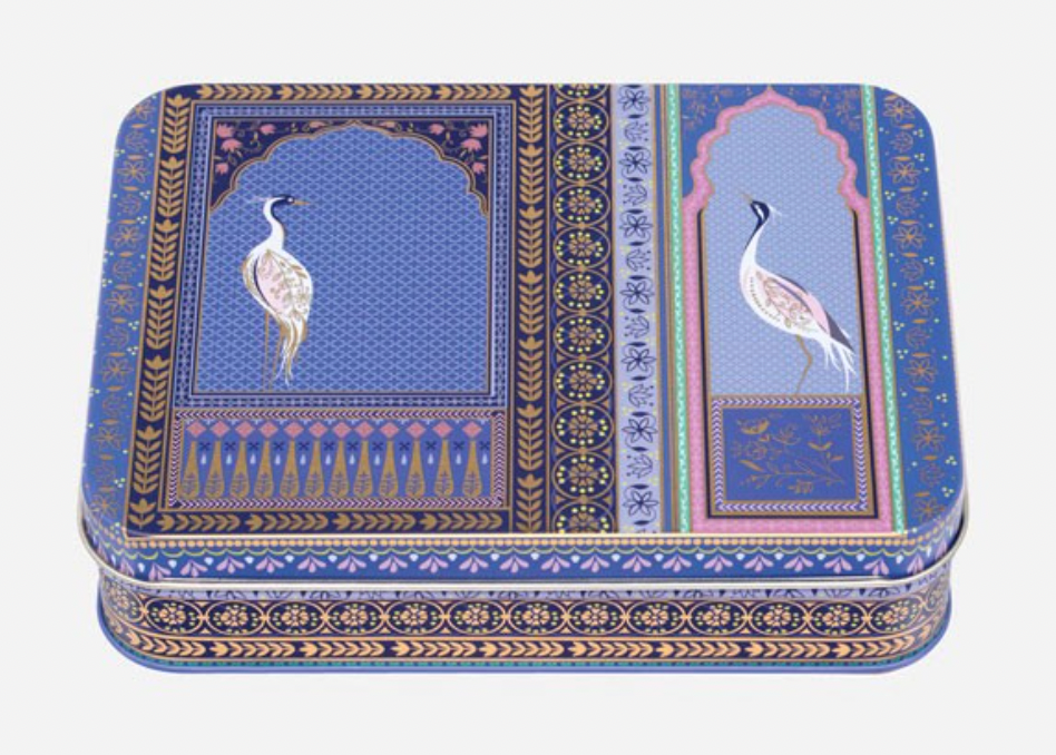 Purple Lattice Windows Small Rectangular Tin