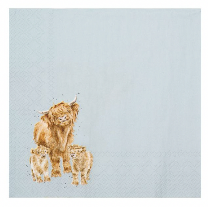 'Daisy Coo' Highland Cow Paper Napkins