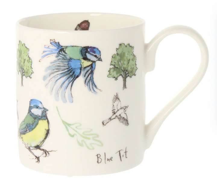 5 Blue Tits Bone China Mug