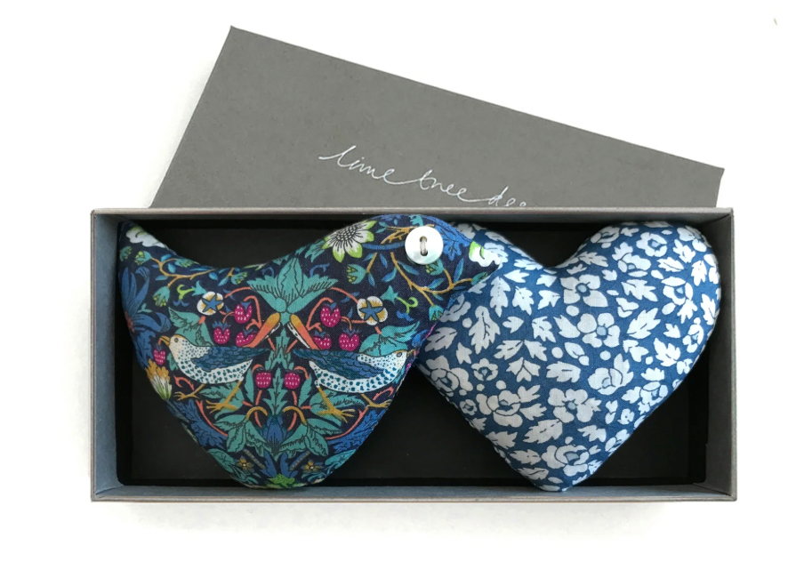Ruffled Feathers Lavender Heart and Bird - Box of 2
