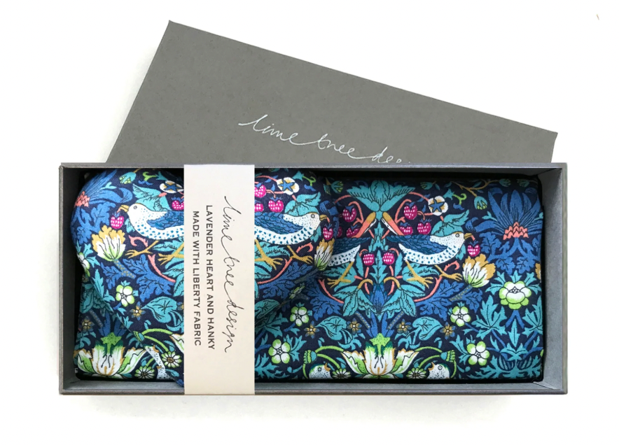Lavender Heart & Liberty Hanky - Strawberry Thief