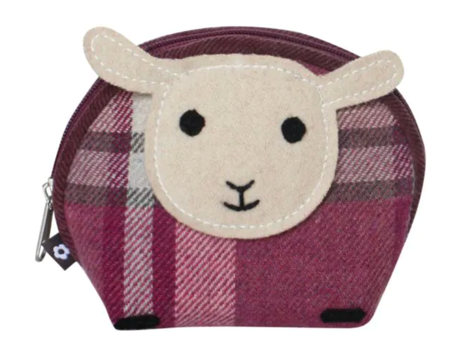 Plum Winton Tweed Sheep Purse