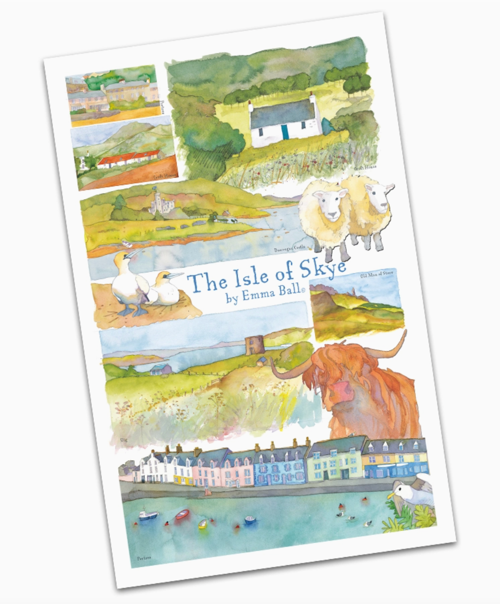 Isle of Skye Tea Towel by Emma Ball