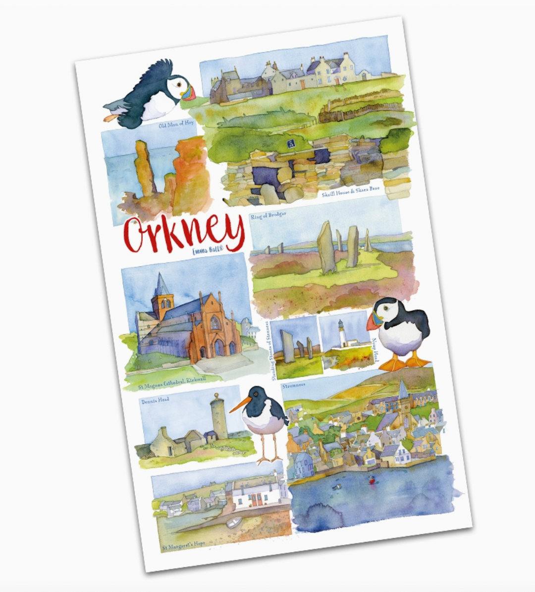 Orkney Tea Towel by Emma Ball
