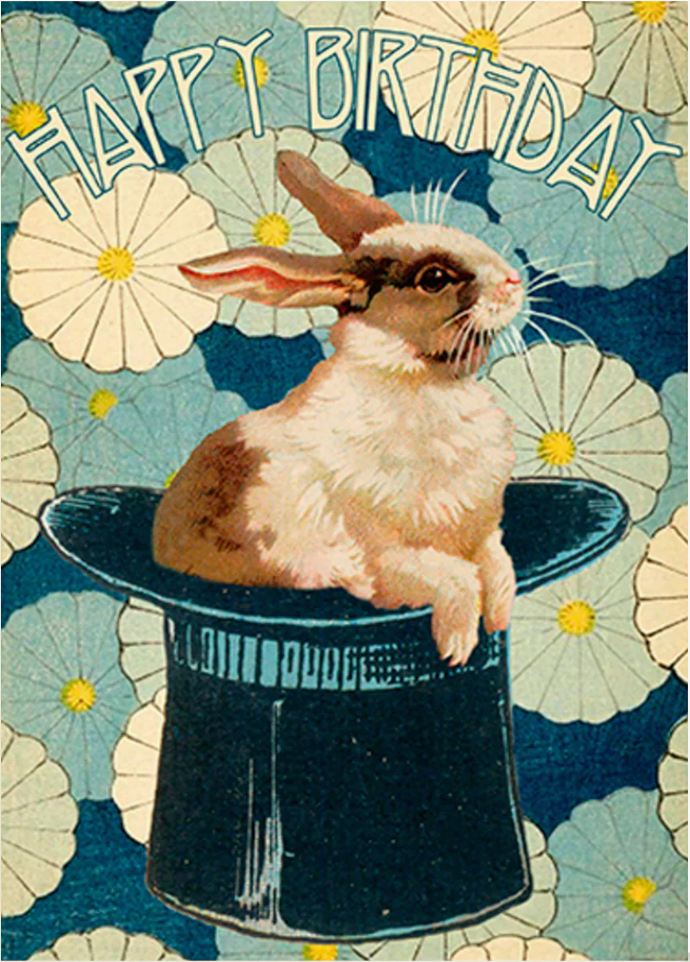 Out of the Hat Birthday Greetings Card