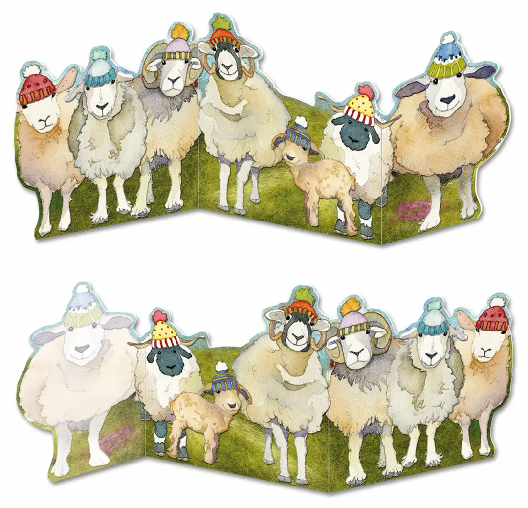 Happy Sheep Two-Fold Card Greetings Card