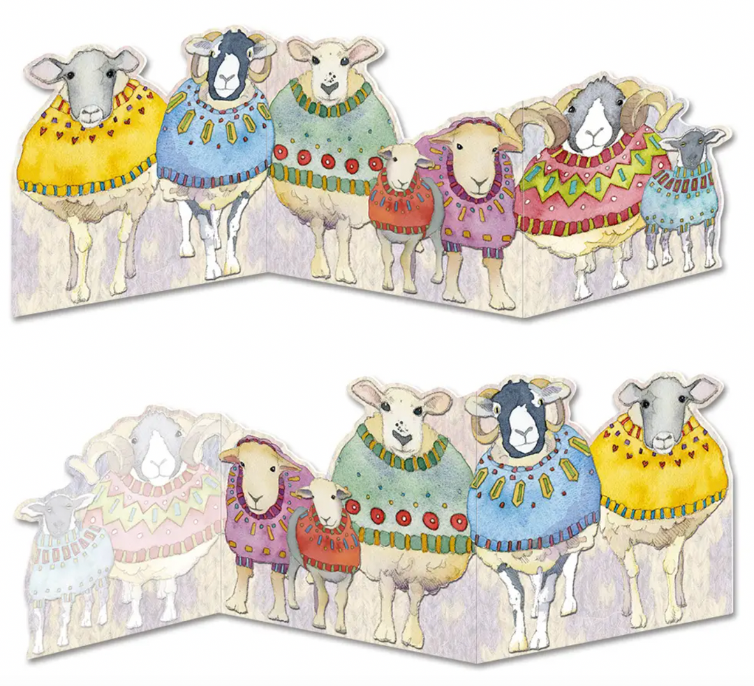Sheep in Sweaters Two-Fold Greetings Card