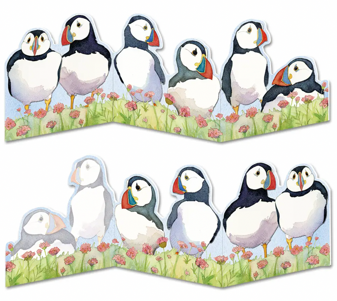 Sea Thrift Puffins Two-Fold Card Greetings Card