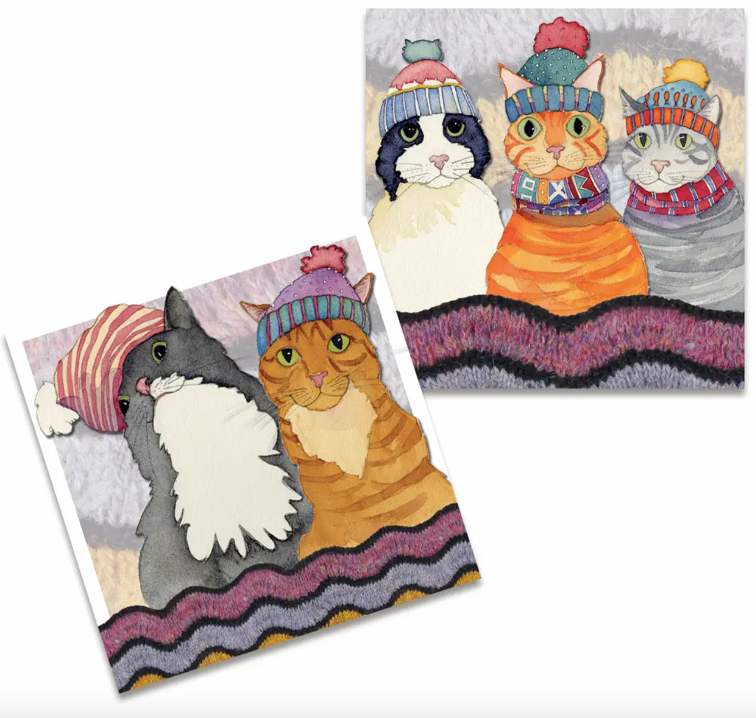 Cats in Hats Pack of 10 Mini Notecards