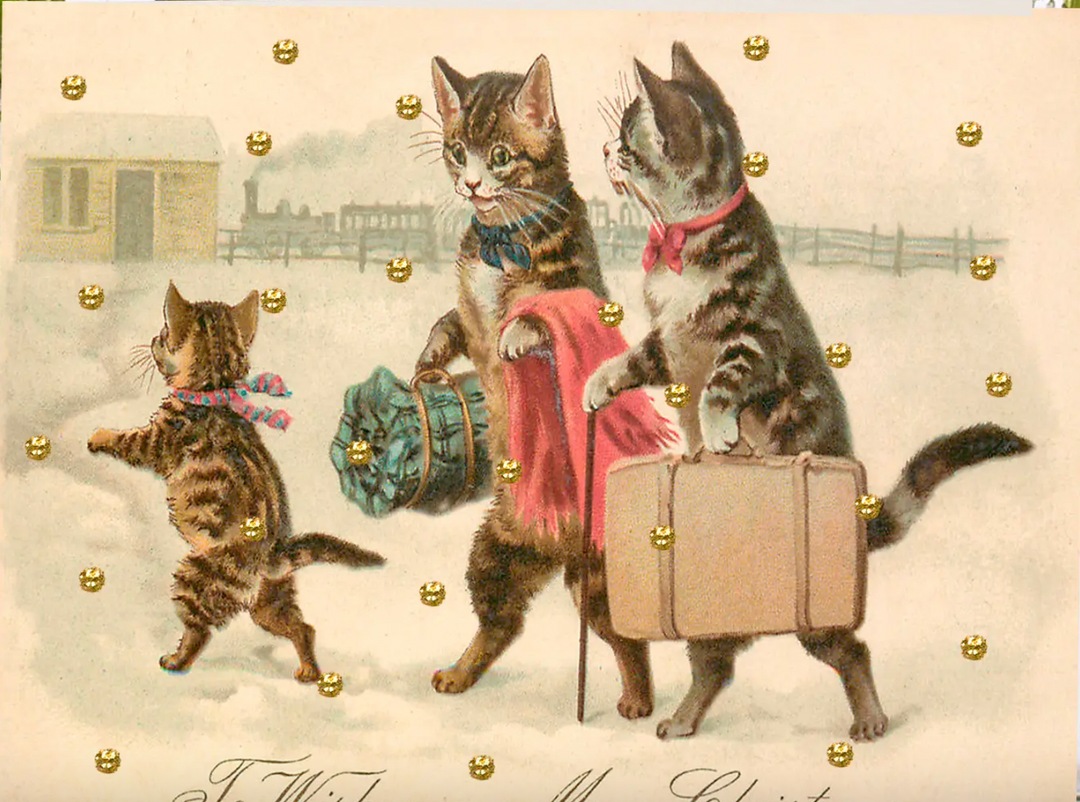 A Christmas Holiday Little Vintage Christmas Greeting Card