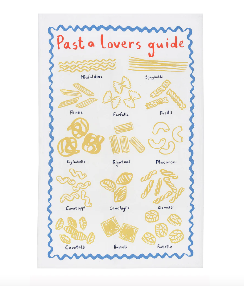 Pasta Lovers Guide Cotton Tea Towel