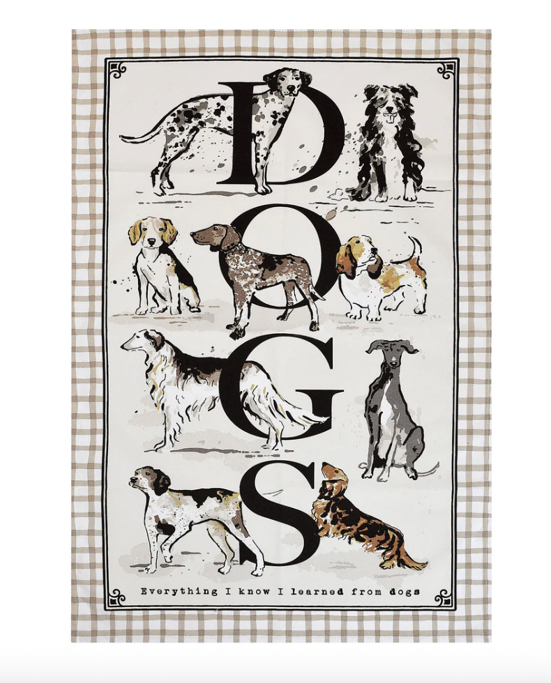 Country Dogs Cotton Tea Towel