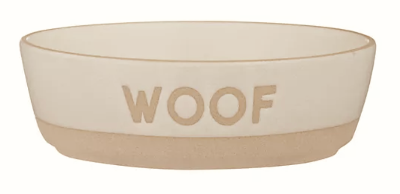White Woof Dog Bowl - Med (5.9in)
