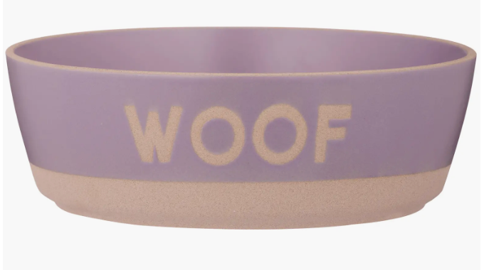 Purple Woof Dog Bowl - Med/Lg (7.9in)
