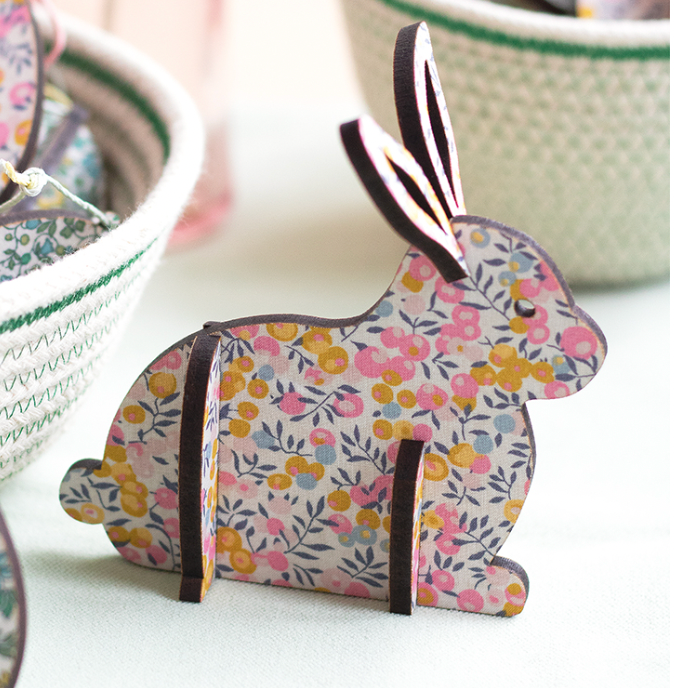 3D Wooden Bunny Standing Decoration