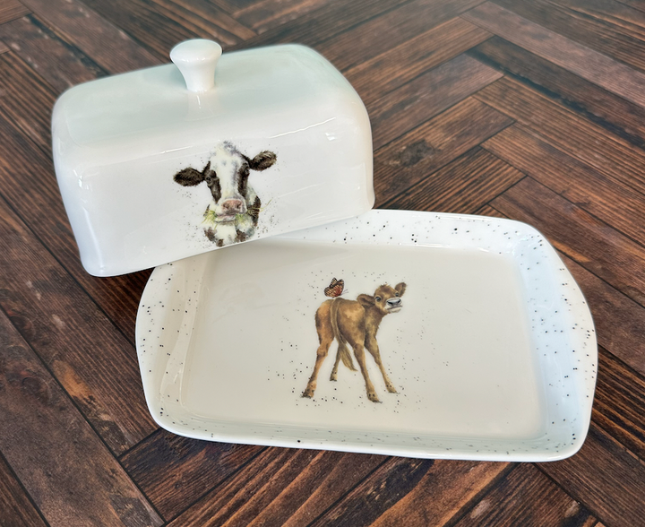 'Cow'  Bone China Covered Butter Dish by Wrendale Designs
