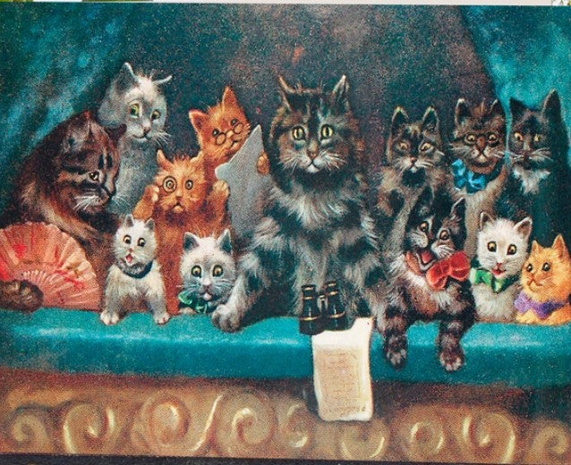Cats at the Theatre - Little Vintage Greeting Card