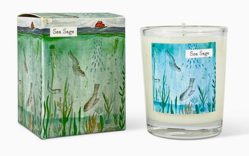 Sea Sage Votive Candle - Seal & Lifeboat