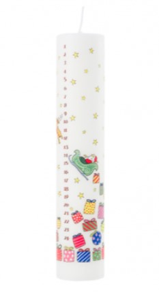 Santa's Sleigh Pillar Advent Candle