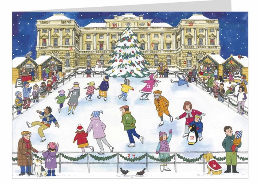 Christmas Ice Skating Advent Calendar Card