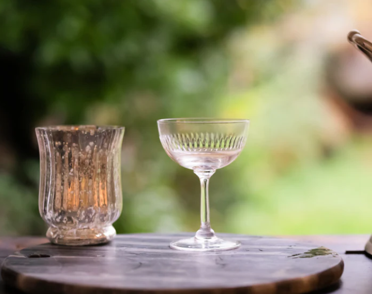 Champagne Saucer with Spear Design